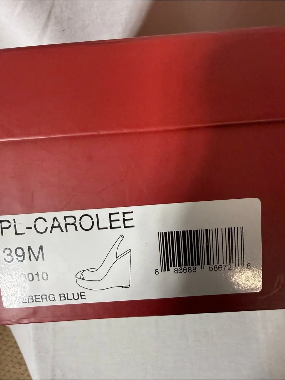 Saks Fifth Avenue Pale Blue Patent Slingback Peep-Toe Heels Size 9